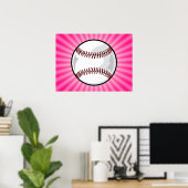 Pink Softball Poster (Heimbüro)