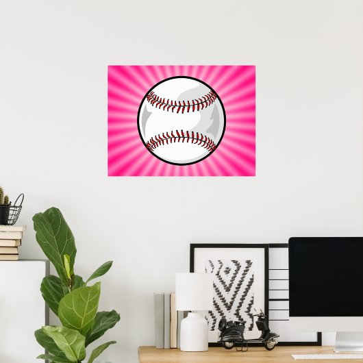 Pink Softball Poster (Heimbüro)