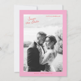 Pink Sommer Hochzeit Save the Date Einladung
