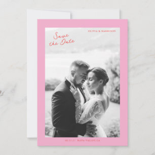 Pink Sommer Hochzeit Save the Date Einladung