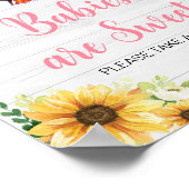 Pink Sonnenblume GRILLEN Babydusche Babys sind süß Poster (Ecke)