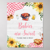 Pink Sonnenblume GRILLEN Babydusche Babys sind süß Poster (Vorne)