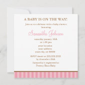 Pink Sonogram Babyduschen Einladung (Rückseite)