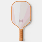 Pink Sorbet Mauve Tan Monogram Modern Personalisie Pickleball Schläger (Vorderseite)