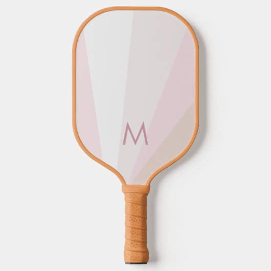 Pink Sorbet Mauve Tan Monogram Modern Personalisie Pickleball Schläger (Vorderseite)