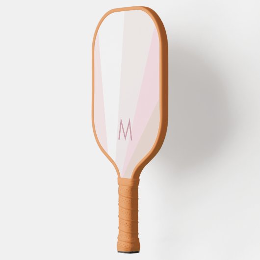 Pink Sorbet Mauve Tan Monogram Modern Personalisie Pickleball Schläger (Links)