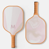 Pink Sorbet Mauve Tan Monogram Modern Personalisie Pickleball Schläger