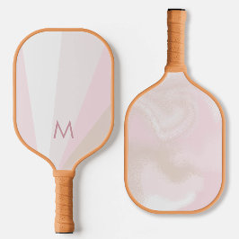 Pink Sorbet Mauve Tan Monogram Modern Personalisie Pickleball Schläger