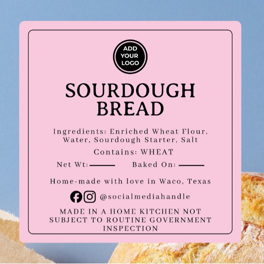 Pink Sourdough Ingredient Cottage Law Sticker