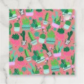 Pink Southwestern Cactus Pattern Geburtstagsparty Geschenkanhänger (Rückseite)