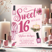Pink Spa Day Sweet 16 Einladung