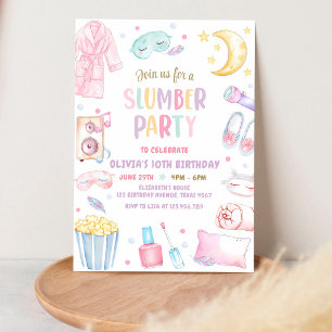 Pink-Spa-Schlafparty 13. Geburtstag Einladung