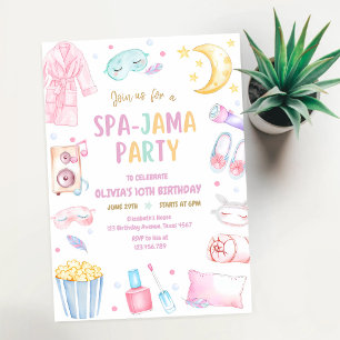Pink-Spa-Schlafparty 13. Geburtstag Einladung
