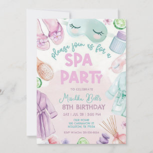 Pink Spa-Tag Geburtstagsfeier Mädchen Glamour Einladung