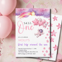 Pink Space Erste Reise um die Sonne Geburtstag