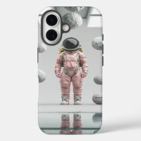 Pink Space Explorer - Cartoon Astronaut