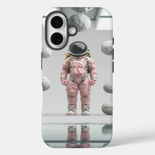 Pink Space Explorer - Cartoon Astronaut Case-Mate iPhone Hülle (Rückseite)