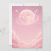 Pink Space Geburtstag Einladung (Rückseite)