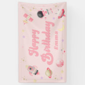 Pink Space Happy Birthday Banner (Vertikal)