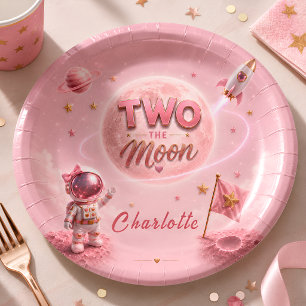 Pink Space Party Pappteller