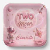Pink Space Party Pappteller (Vorderseite)