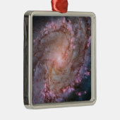Pink Space Photo Spiral Galaxy M83 Ornament Aus Metall (Rechts)