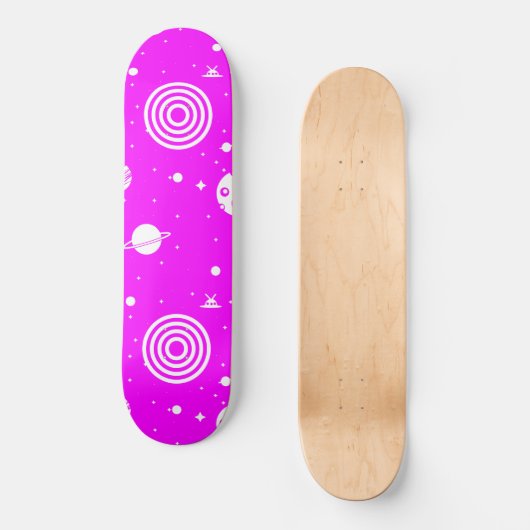 Pink Space Stuff Skateboard (Vorderseite)