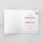 Pink Spanish Quinceanera Einladung (Innenseite)