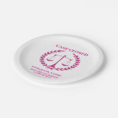 Pink Sparkle Aesthetic Law School Graduation Party Pappteller (Schrägansicht)