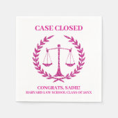 Pink Sparkle Aesthetic Law School Graduation Party Serviette (Vorderseite)