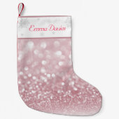 Pink Sparkle Baby Girl's First Christmas Kleiner Weihnachtsstrumpf (Vorderseite)