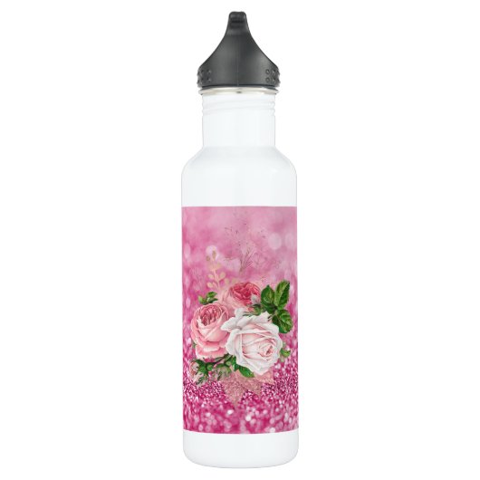 Pink Sparkle Bouquet Wasserflasche Edelstahlflasche (Rechts)