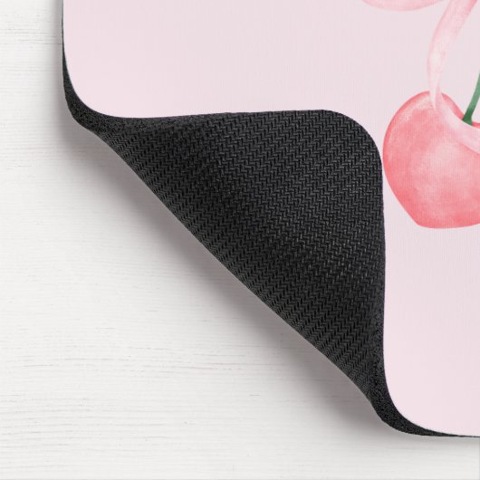 Pink Sparkle Cherry Ribbon Mousepad (Ecke)