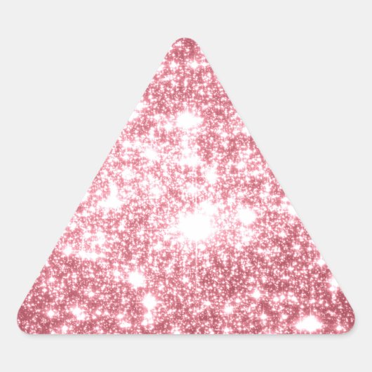 Pink Sparkle Dreieckiger Aufkleber (Vorderseite)