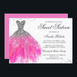 Pink Sparkle Dress 16 . Geburtstag Einladung<br><div class="desc">Mehr Farboptionen im Little Bayleigh Store!</div>