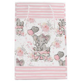 Pink Sparkle Elephant Geschenktasche Mittlere Geschenktüte (Vorderseite)