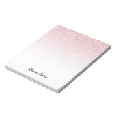 Pink Sparkle Glam Notepad Notizblock (Rotiert)