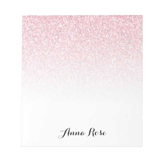 Pink Sparkle Glam Notepad Notizblock (Vorderseite)