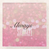 Pink Sparkle Glasuntersetzer (Vorderseite)