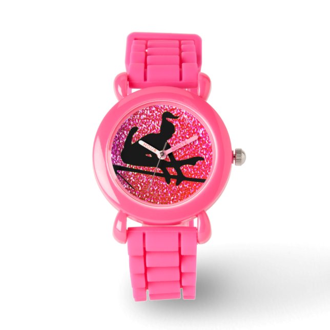 Pink Sparkle Gymnast eWatch Armbanduhr (Vorderseite)