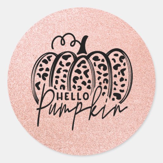 Pink Sparkle Hallo Pumpkin Fall Classic Round Stic Runder Aufkleber (Vorderseite)