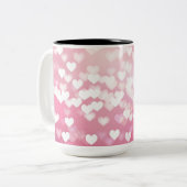 Pink Sparkle Herz Muster Kaffeemaschine Tasse (Vorderseite Links)