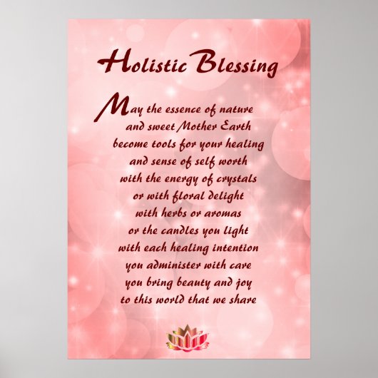 Pink Sparkle Holistic Blessing Poster (Vorne)
