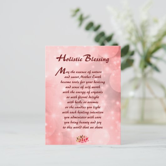 Pink Sparkle Holistic Sessing Postkarte (Stehend Vorderseite)