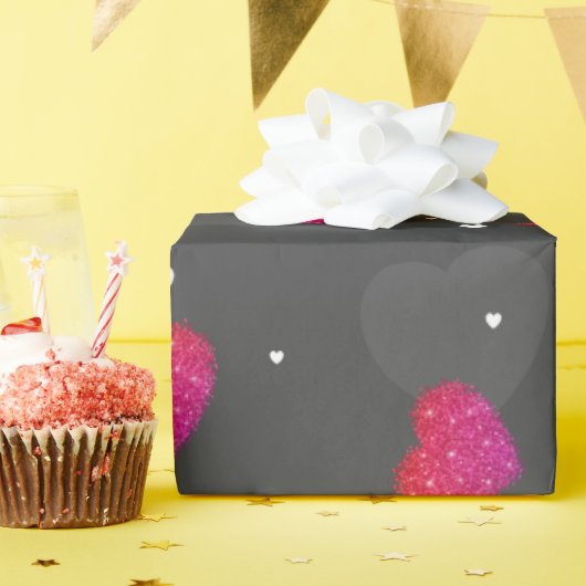 Pink Sparkle Hörer auf schwarz Geschenkpapier (Geburtstagsparty)