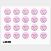 Pink Sparkle Jewel Taufsticker Runder Aufkleber (Blatt)