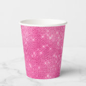 Pink Sparkle Jewele Butterfly Pappbecher (Rückseite)
