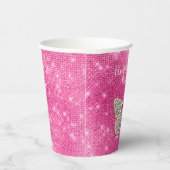 Pink Sparkle Jewele Butterfly Pappbecher (Rechts)