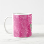 Pink Sparkle Jewele Schmetterling Name Kaffeetasse (Links)