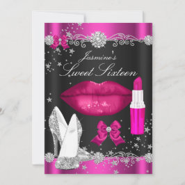 Pink Sparkle Night Sweet 16 Einladungen